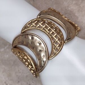 Goldtone Crescent Moon Stretch Bracelet